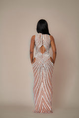 Forever Love Embellished High Neck Evening Gown